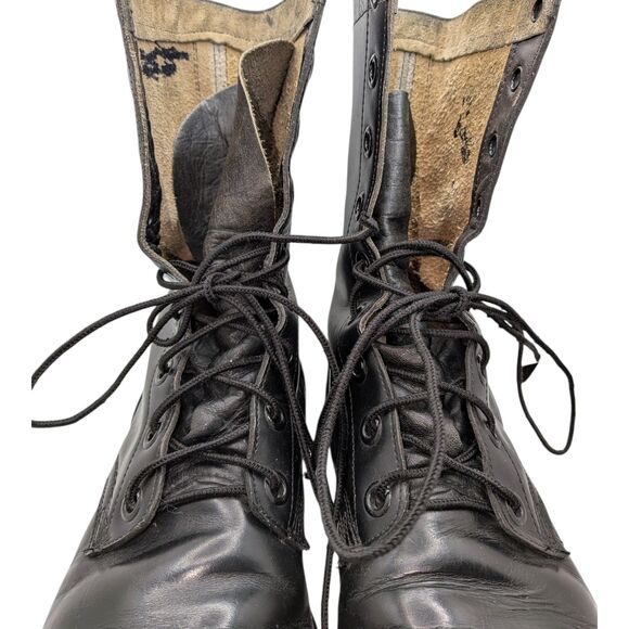 Genesco Mens 9N Black Leather Combat Vintage 1968 Military Work Boots Goth Punk main image 5